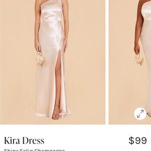 Birdy Grey One-Shoulder Satin Dress in Champagne